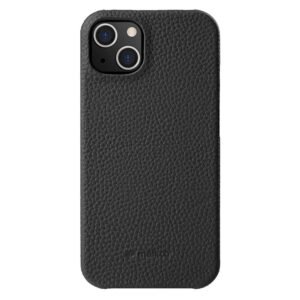 MELKCO For iPhone 14 Case Genuine Cow Leather Phone Cover Black iPhone 14 by The Case Factory