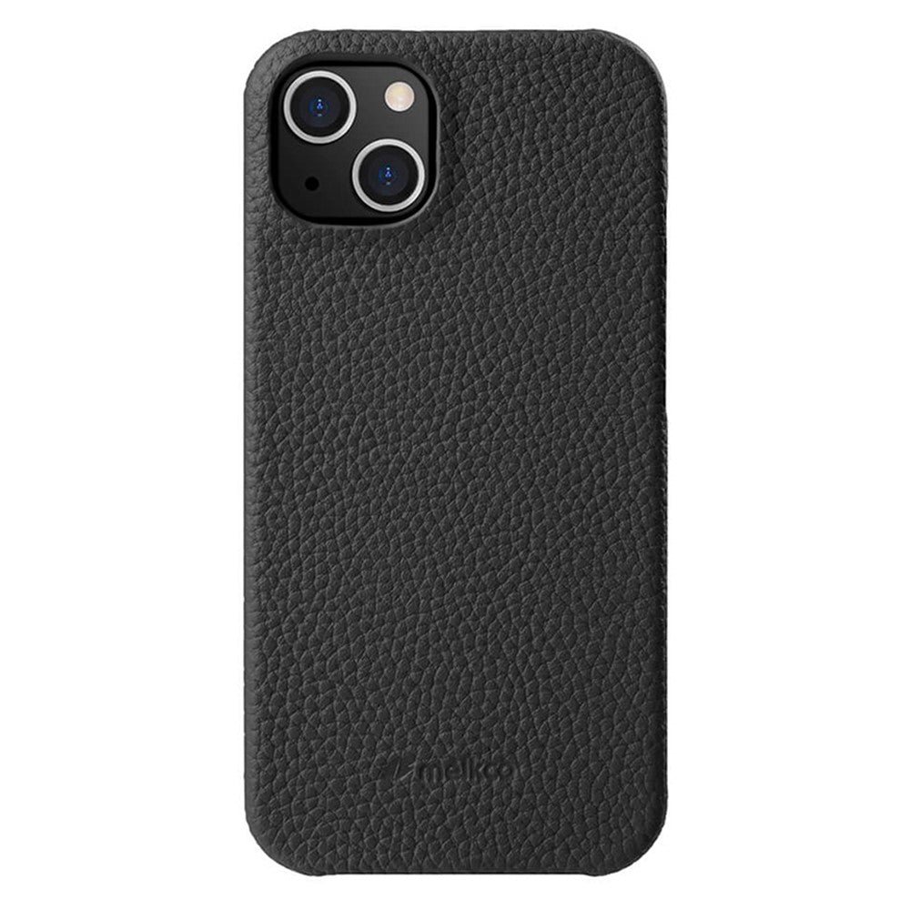 MELKCO For iPhone 14 Case Genuine Cow Leather Phone Cover Black iPhone 14 by The Case Factory