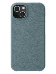 MELKCO For iPhone 14 Case Genuine Cow Leather Phone Cover Linen Blue iPhone 14 by The Case Factory