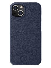MELKCO For iPhone 14 Case Genuine Cow Leather Phone Cover Dark Blue iPhone 14 by The Case Factory