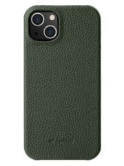 MELKCO For iPhone 14 Case Genuine Cow Leather Phone Cover Dark Green iPhone 14 by The Case Factory
