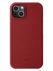 MELKCO For iPhone 14 Case Genuine Cow Leather Phone Cover Red iPhone 14 by The Case Factory