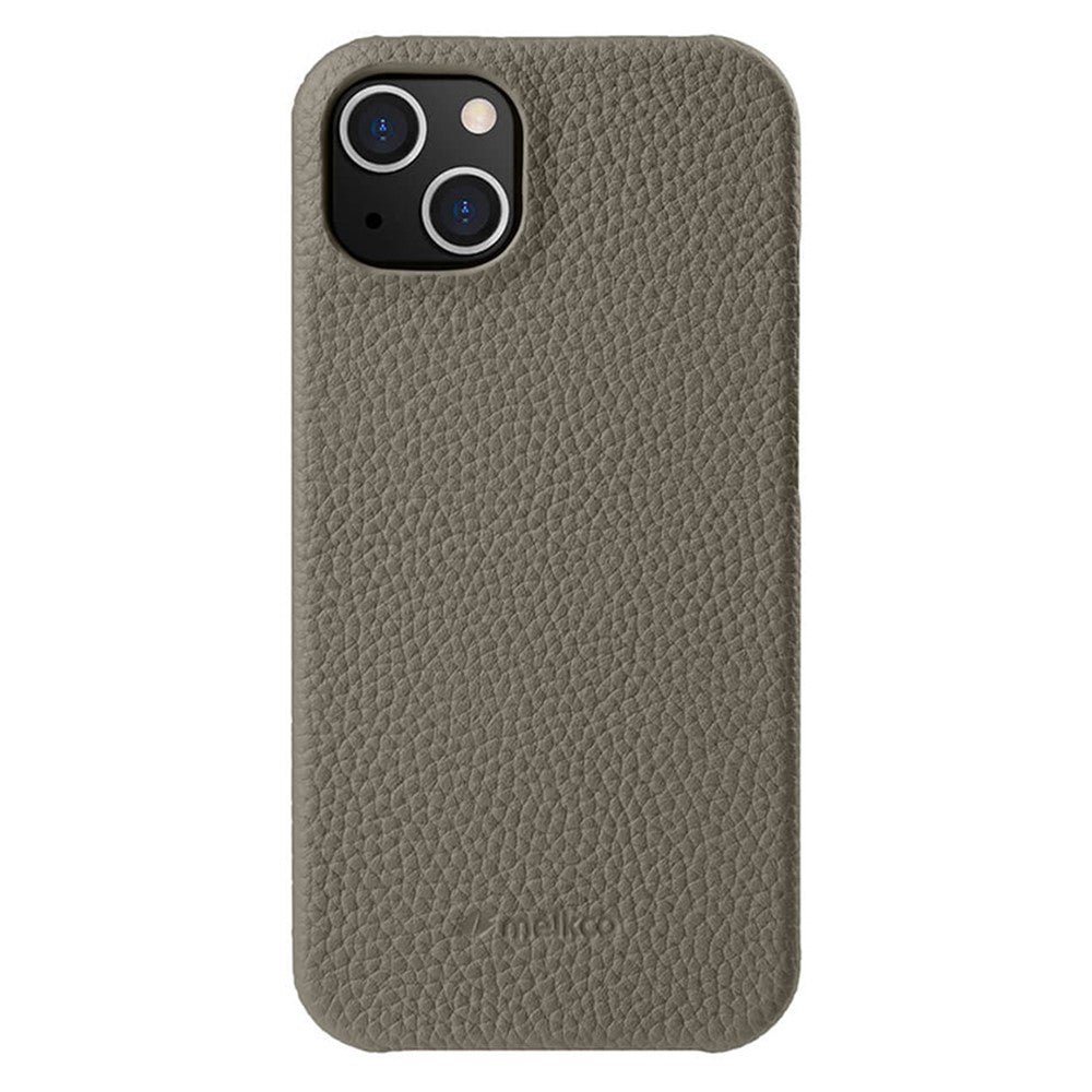 MELKCO For iPhone 14 Case Genuine Cow Leather Phone Cover Grey iPhone 14 by The Case Factory