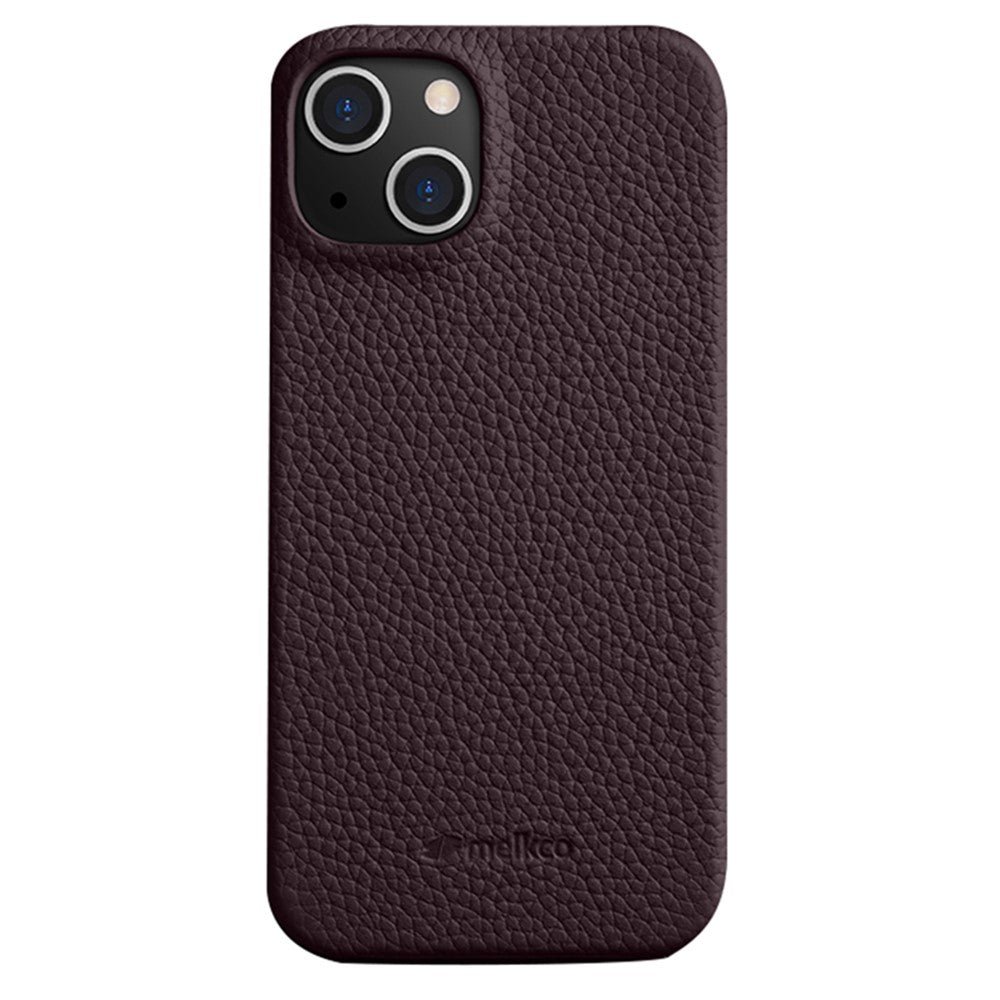 MELKCO For iPhone 14 Case Genuine Cow Leather Phone Cover Purple iPhone 14 by The Case Factory