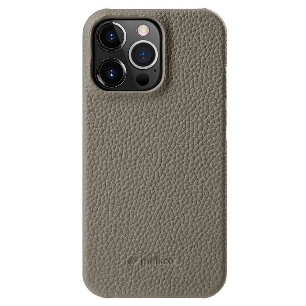 MELKCO For iPhone 14 Pro Case Genuine Cow Leather Phone Cover Grey iPhone 14 Pro by The Case Factory