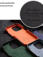 MELKCO For iPhone 14 Case Full-Wrap Genuine Cow Leather Premium Phone Cover | Compatible with MagSafe by The Case Factory
