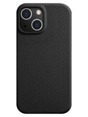 MELKCO For iPhone 14 Plus Case Full-Wrap Genuine Cow Leather Premium Phone Cover | Compatible with MagSafe Black iPhone 14 Plus by The Case Factory