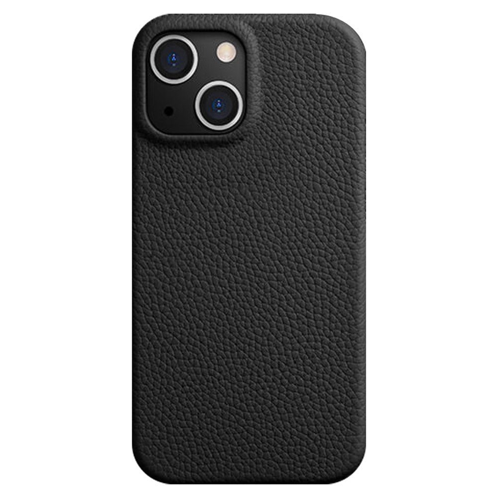 MELKCO For iPhone 14 Plus Case Full-Wrap Genuine Cow Leather Premium Phone Cover | Compatible with MagSafe Black iPhone 14 Plus by The Case Factory