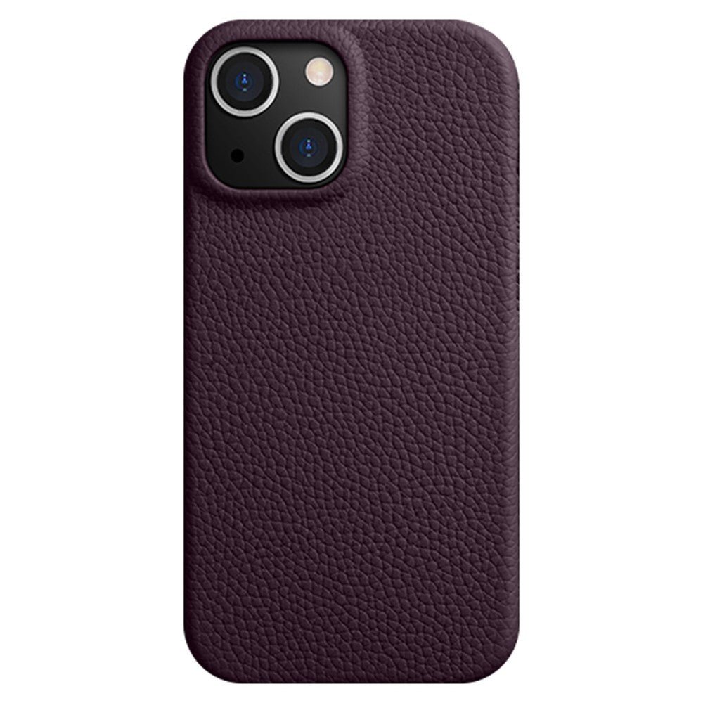 MELKCO For iPhone 14 Plus Case Full-Wrap Genuine Cow Leather Premium Phone Cover | Compatible with MagSafe Purple iPhone 14 Plus by The Case Factory