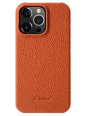 MELKCO For iPhone 13 Pro Case Genuine Cow Leather Phone Cover Orange iPhone 13 Pro by The Case Factory