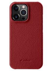 MELKCO For iPhone 13 Pro Case Genuine Cow Leather Phone Cover Red iPhone 13 Pro by The Case Factory