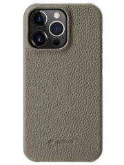 MELKCO For iPhone 13 Pro Case Genuine Cow Leather Phone Cover Grey iPhone 13 Pro by The Case Factory