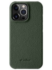 MELKCO For iPhone 13 Pro Case Genuine Cow Leather Phone Cover Dark Green iPhone 13 Pro by The Case Factory
