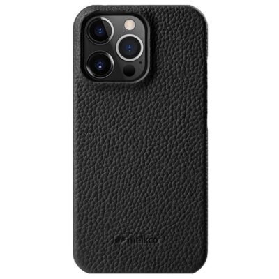 MELKCO For iPhone 13 Pro Max Case Genuine Cow Leather Phone Cover Black iPhone 13 Pro Max by The Case Factory