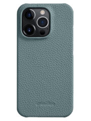 MELKCO For iPhone 13 Pro Max Case Genuine Cow Leather Phone Cover Linen Blue iPhone 13 Pro Max by The Case Factory