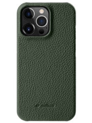 MELKCO For iPhone 13 Pro Max Case Genuine Cow Leather Phone Cover Dark Green iPhone 13 Pro Max by The Case Factory
