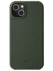 MELKCO For iPhone 13 Case Genuine Cow Leather Phone Case Dark Green iPhone 13 by The Case Factory