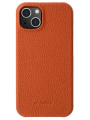 MELKCO For iPhone 13 Case Genuine Cow Leather Phone Case Orange iPhone 13 by The Case Factory