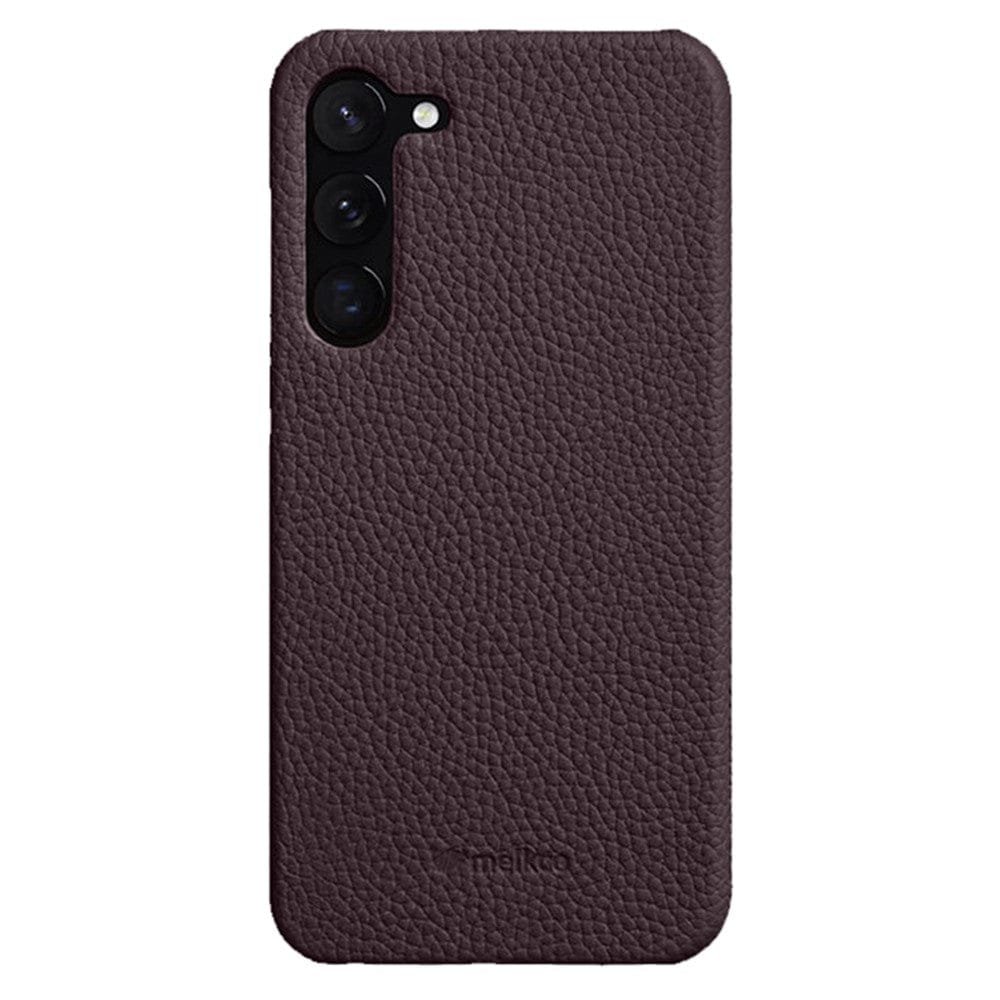 MELKCO For Samsung Galaxy S23+ Case Premium Genuine Leather Open Edge Phone Cover Purple Samsung Galaxy S23+ by The Case Factory