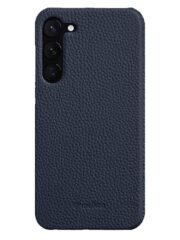 MELKCO For Samsung Galaxy S22+ Case Premium Genuine Leather Open Edge Phone Cover Dark Blue Samsung Galaxy S22+ by The Case Factory