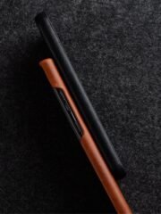 MELKCO For Samsung Galaxy S22 Case Waxy Genuine Leather Open Edge Phone Cover by The Case Factory