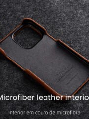 MELKCO For iPhone 14 Pro Max Case Waxy Genuine Cow Leather Phone Cover by The Case Factory