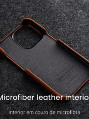 MELKCO For iPhone 14 Pro Case Waxy Genuine Cow Leather Phone Cover by The Case Factory