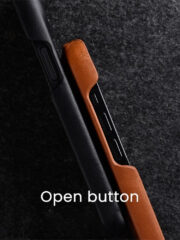 MELKCO For iPhone 14 Pro Case Waxy Genuine Cow Leather Phone Cover by The Case Factory