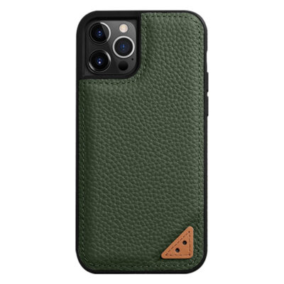 MELKCO For iPhone 13 Pro Case Genuine Cow Leather Coated Phone Cover Green iPhone 13 Pro by The Case Factory
