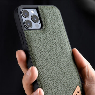 MELKCO For iPhone 13 Pro Case Genuine Cow Leather Coated Phone Cover by The Case Factory
