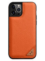 MELKCO For iPhone 13 Pro Case Genuine Cow Leather Coated Phone Cover Orange iPhone 13 Pro by The Case Factory