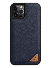 MELKCO For iPhone 13 Pro Max Case Genuine Cow Leather Coated Phone Cover Dark Blue iPhone 13 Pro Max by The Case Factory