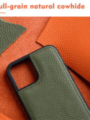 MELKCO For iPhone 13 Pro Max Case Genuine Cow Leather Coated Phone Cover by The Case Factory