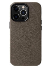 MELKCO For iPhone 14 Pro Max Case Premium Genuine Cow Leather Phone Cover | Compatible with MagSafe Grey iPhone 14 Pro Max by The Case Factory