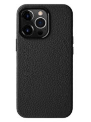 MELKCO For iPhone 14 Pro Max Case Premium Genuine Cow Leather Phone Cover | Compatible with MagSafe Black iPhone 14 Pro Max by The Case Factory
