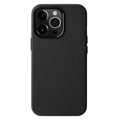 MELKCO For iPhone 13 Pro Case Premium Genuine Cow Leather Phone Cover Black iPhone 13 Pro by The Case Factory