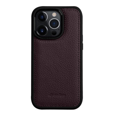 MELKCO For iPhone 14 Pro Case Genuine Cow Leather Coated Phone Cover Purple iPhone 14 Pro by The Case Factory