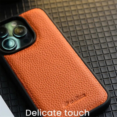 MELKCO For iPhone 14 Pro Case Genuine Cow Leather Coated Phone Cover by The Case Factory