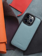 MELKCO For iPhone 14 Pro Case Genuine Cow Leather Coated Phone Cover by The Case Factory