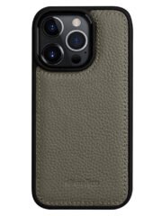 MELKCO For iPhone 14 Pro Case Genuine Cow Leather Coated Phone Cover Grey iPhone 14 Pro by The Case Factory