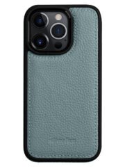 MELKCO For iPhone 14 Pro Case Genuine Cow Leather Coated Phone Cover Blue iPhone 14 Pro by The Case Factory