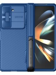NILLKIN CamShield Fold Case for Samsung Galaxy Z Fold5 TPU-PC Phone Cover Slide Camera Protection Kickstand Shell Blue Samsung Galaxy Z Fold5 by The Case Factory