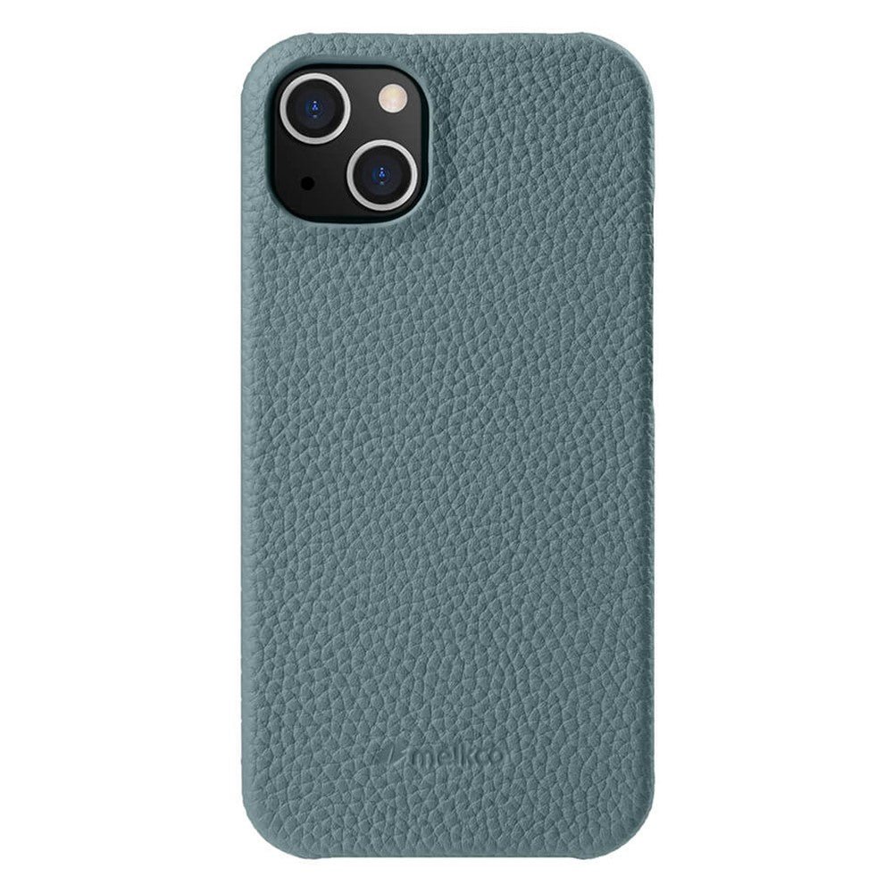 MELKCO For iPhone 15 Case Genuine Cow Leather Phone Cover Baby Blue iPhone 15 by The Case Factory