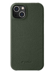 MELKCO For iPhone 15 Plus Case Genuine Cow Leather Phone Cover Dark Green iPhone 15 Plus by The Case Factory