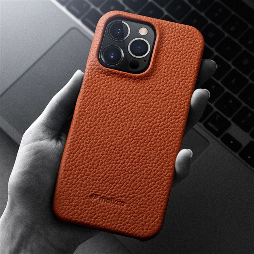 MELKCO For iPhone 15 Pro Case Genuine Cow Leather Phone Cover by The Case Factory