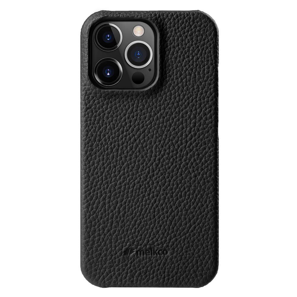 MELKCO For iPhone 15 Pro Case Genuine Cow Leather Phone Cover Black iPhone 15 Pro by The Case Factory