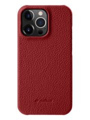 MELKCO For iPhone 15 Pro Case Genuine Cow Leather Phone Cover Red iPhone 15 Pro by The Case Factory