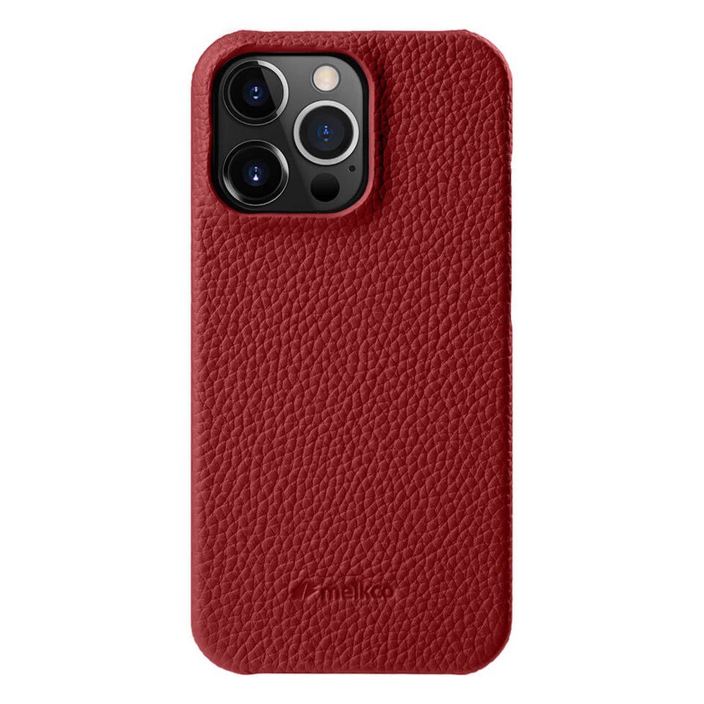 MELKCO For iPhone 15 Pro Case Genuine Cow Leather Phone Cover Red iPhone 15 Pro by The Case Factory