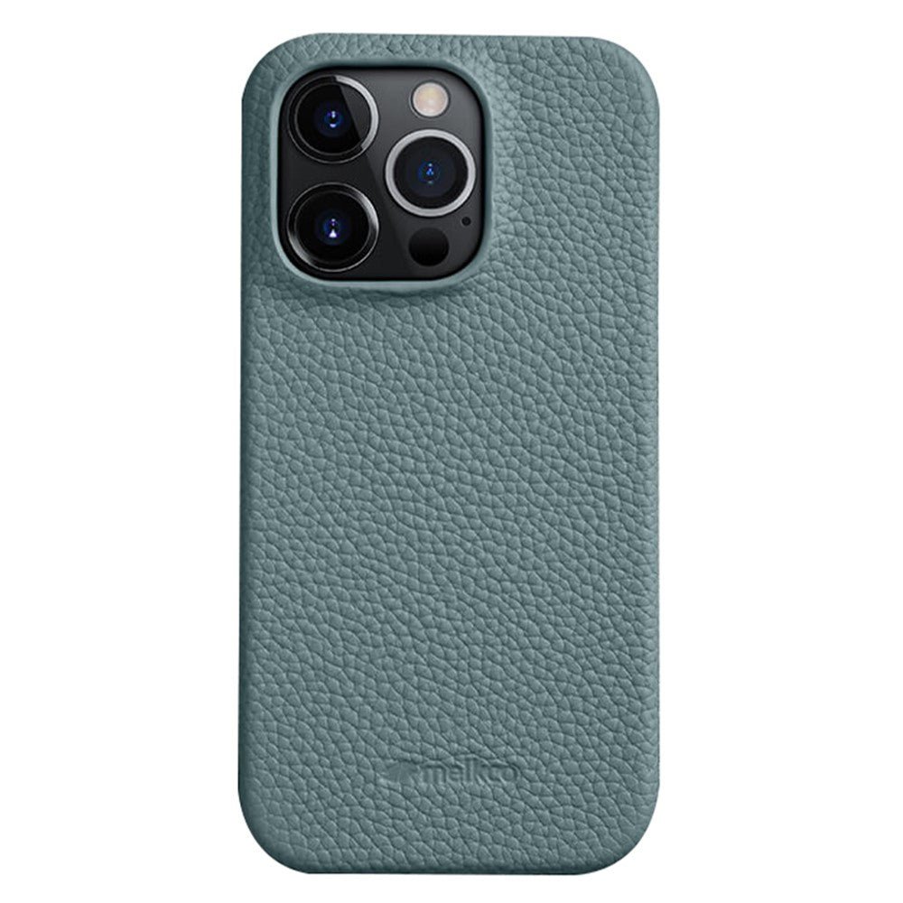 MELKCO For iPhone 15 Pro Case Genuine Cow Leather Phone Cover Baby Blue iPhone 15 Pro by The Case Factory