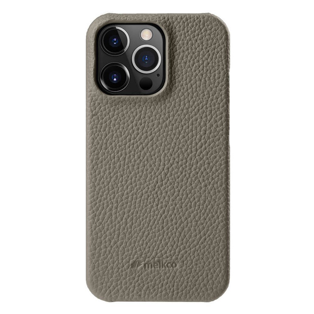 MELKCO For iPhone 15 Pro Case Genuine Cow Leather Phone Cover Grey iPhone 15 Pro by The Case Factory